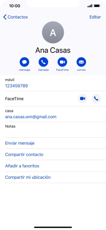 Pulsa el número de teléfono deseado.