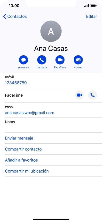 Pulsa el número de teléfono deseado.
