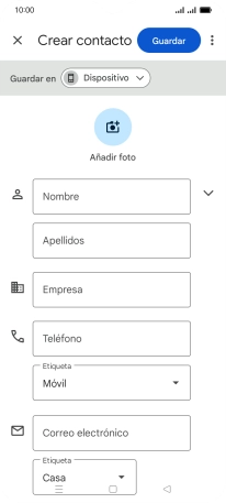 Pulsa Nombre e introduce el nombre deseado.