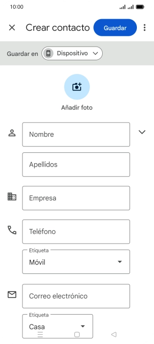Pulsa Nombre e introduce el nombre deseado.