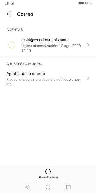 Pulsa la cuenta de correo electrónico deseada.