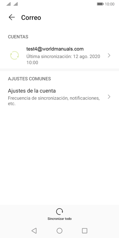Pulsa la cuenta de correo electrónico deseada.