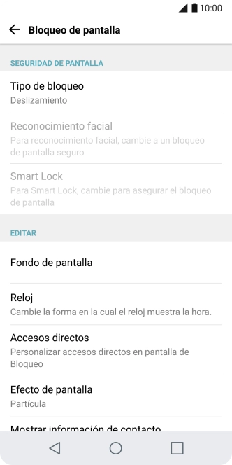 Pulsa Tipo de bloqueo.