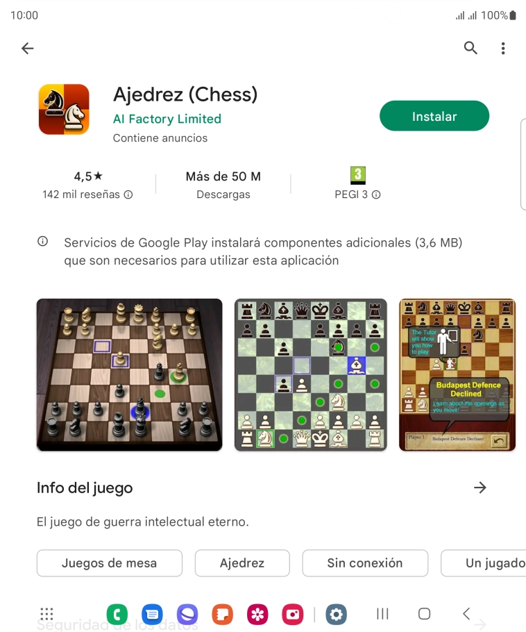 Pulsa Instalar y sigue las indicaciones de la pantalla para instalar la app.