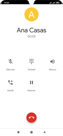 Pulsa el icono de finalizar llamada.