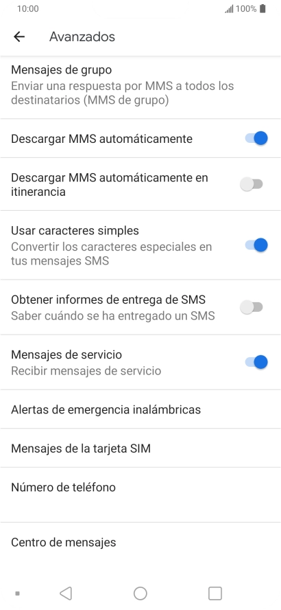 Pulsa Centro de mensajes.