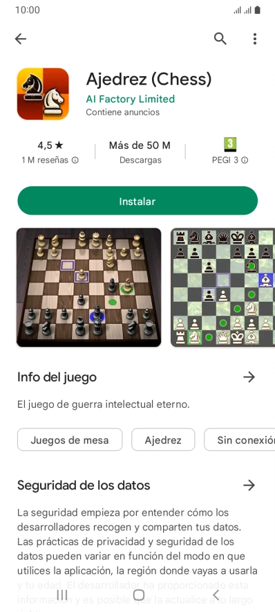 Pulsa Instalar y sigue las indicaciones de la pantalla para instalar la app.