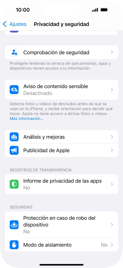 Pulsa Informe de privacidad de las apps.