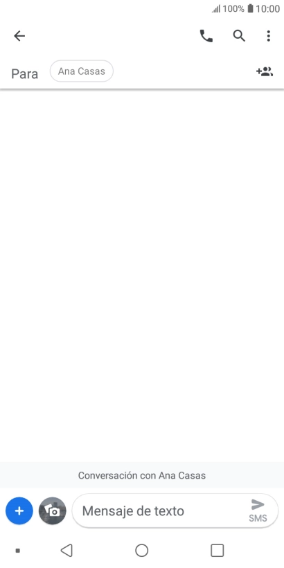 Pulsa en el campo de escritura  y escribe el texto del mensaje corto.