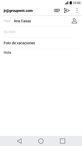 Pulsa el icono de anexos y dirígete a la carpeta deseada.