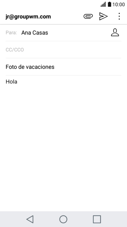 Pulsa el icono de anexos y dirígete a la carpeta deseada.