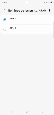 Pulsa en el campo junto a la conexión de datos para activarla.