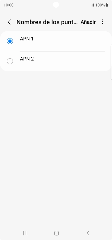 Pulsa en el campo junto a la conexión de datos para activarla.