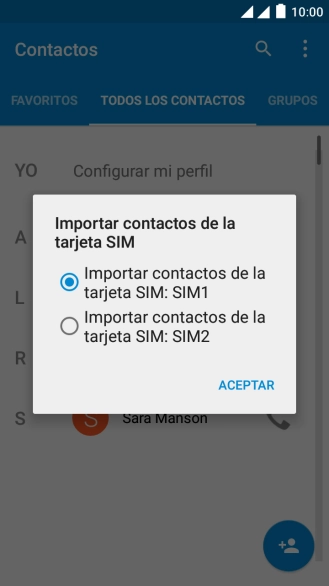 Pulsa la tarjeta SIM deseada.