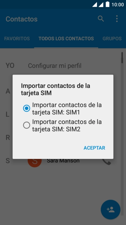 Pulsa la tarjeta SIM deseada.
