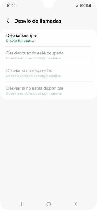 Pulsa el tipo de desvío deseado.
