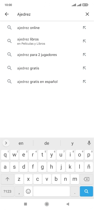 Introduce el nombre del tema o de la app y pulsa el icono de búsqueda.