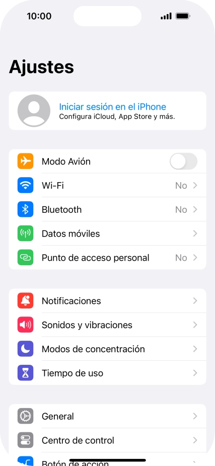 Pulsa Iniciar sesión en el iPhone.