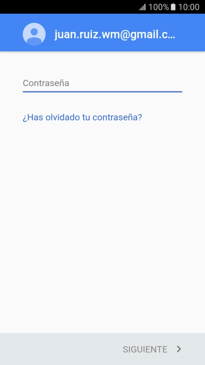 Pulsa en el campo de escritura e introduce la contraseña de tu cuenta de Google.