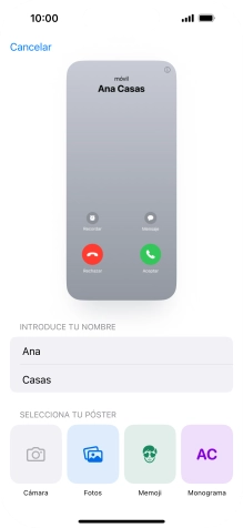 Pulsa una categoría y sigue las indicaciones de la pantalla para seleccionar y configurar la imagen o fotografía deseada para tu póster de contacto.