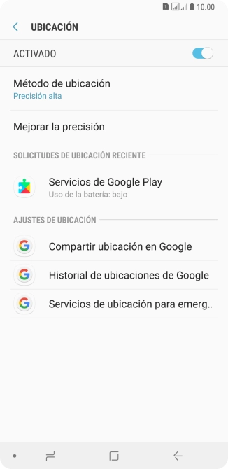 Pulsa Método de ubicación.