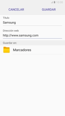Introduce el nombre del favorito deseado y pulsa GUARDAR.