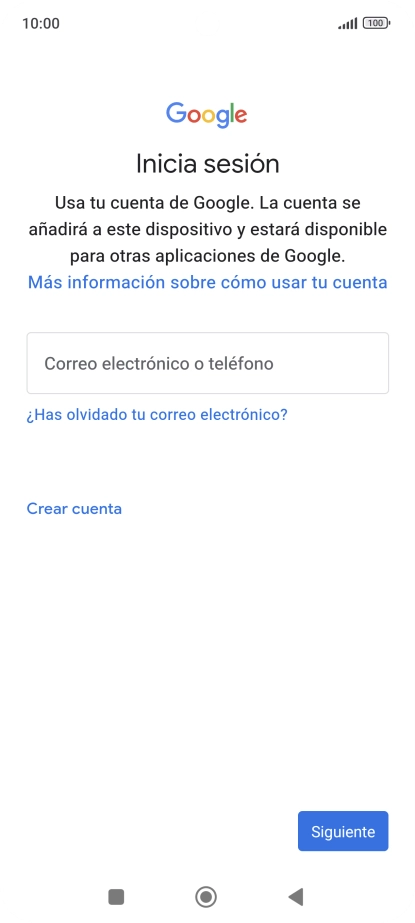 Si no tienes una cuenta de Google, pulsa Crear cuenta y sigue las indicaciones de la pantalla para ver cómo crear una cuenta nueva.