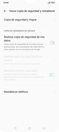 Pulsa Restablecer teléfono.