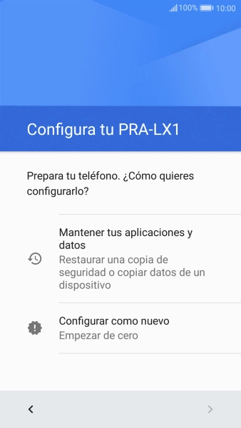 Puedes transferir el contenido de otro teléfono cuando activas tu teléfono por primera vez y cuando lo has restablecido. Cuando aparezca en la pantalla del teléfono esta imagen, ya está listo para la transmisión del contenido del otro teléfono.