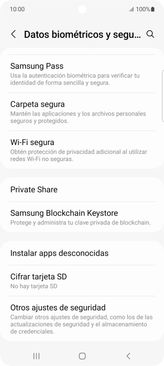 Pulsa Otros ajustes de seguridad.