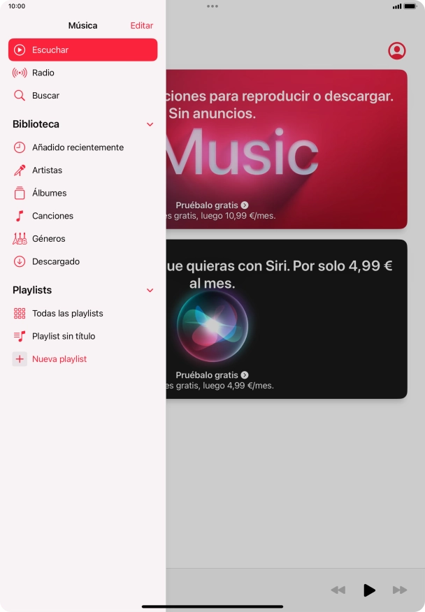 Pulsa Nueva playlist.