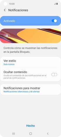 Pulsa los ajustes deseados para activarlos o desactivarlos.