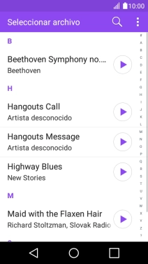 Pulsa el icono de reproducción junto a los timbres de llamada deseados para escucharlos.