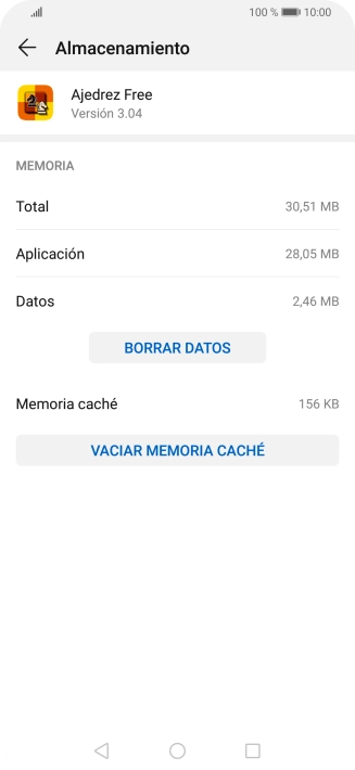 Pulsa VACIAR MEMORIA CACHÉ.