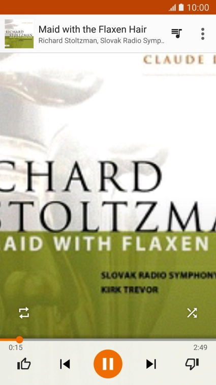 Pulsa la flecha hacia la derecha para ir al archivo de música siguiente.