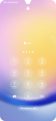 Si es necesario desbloquear la tarjeta SIM, introduce el código PIN y pulsa OK.
