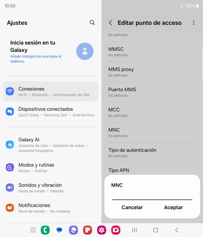 Introduce 01 y pulsa Aceptar.