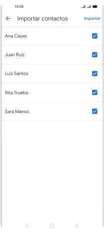 Pulsa en el campo junto a los contactos deseados.