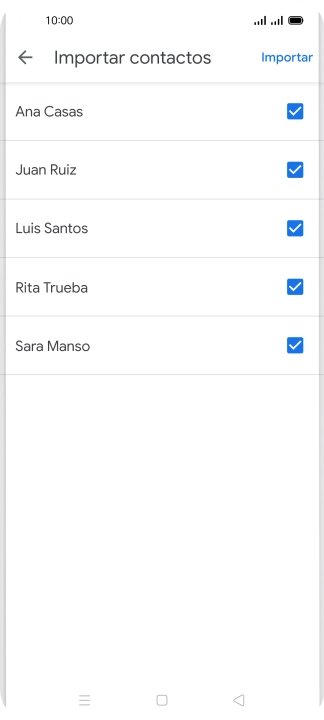 Pulsa en el campo junto a los contactos deseados.