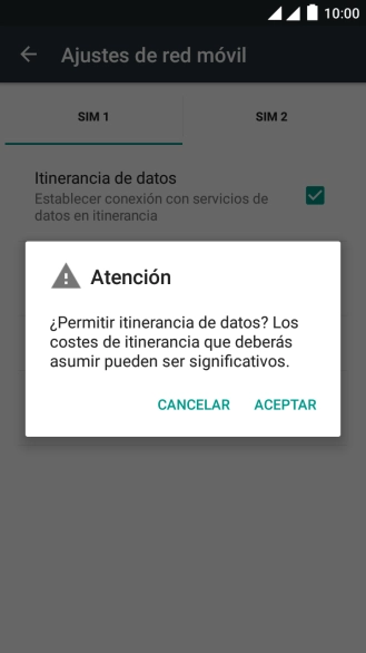 Si activas la función, pulsa ACEPTAR.