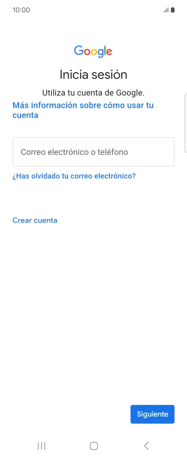 Si no tienes una cuenta de Google, pulsa Crear cuenta y sigue las indicaciones de la pantalla para ver cómo crear una cuenta nueva.