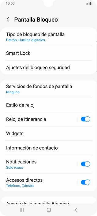 Pulsa Tipo de bloqueo de pantalla e introduce el código de seguridad extra que has creado anteriormente.