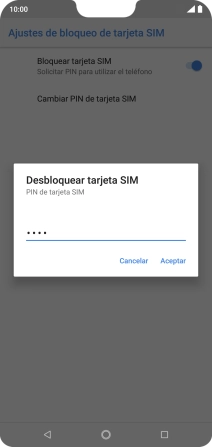 Introduce tu código PIN y pulsa Aceptar.
