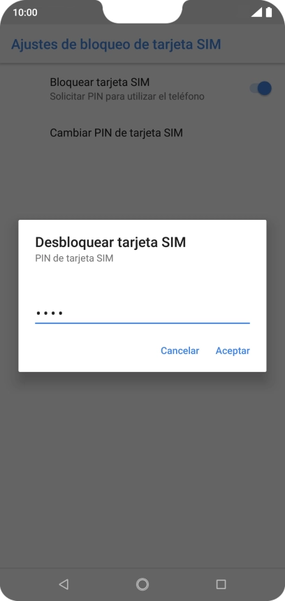 Introduce tu código PIN y pulsa Aceptar.