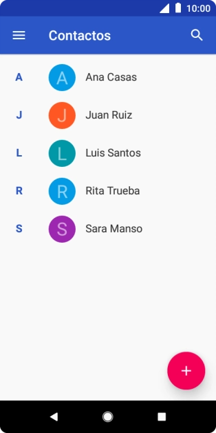 Pulsa el icono de nuevo contacto.