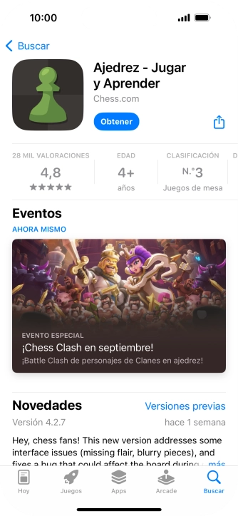 Pulsa Obtener y sigue las indicaciones de la pantalla para instalar la app.