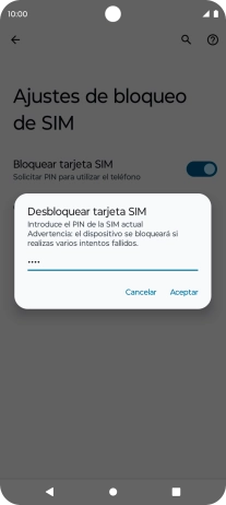 Introduce tu código PIN y pulsa Aceptar.