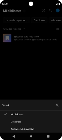 Pulsa una categoría y desplázate al archivo de música deseado.
