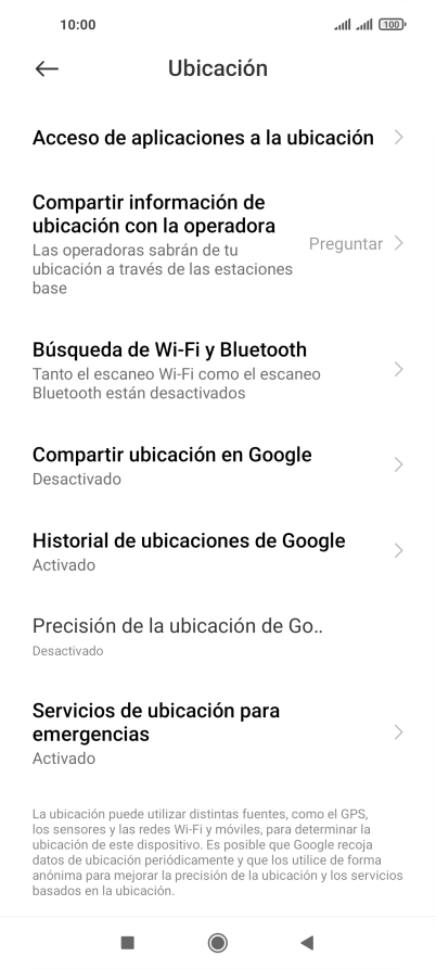 Pulsa Precisión de la ubicación de Go...