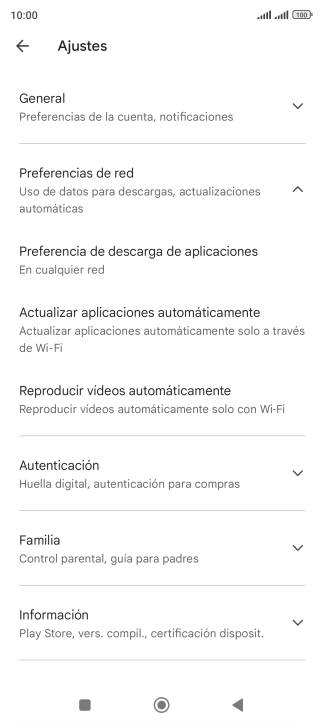 Pulsa Actualizar aplicaciones automáticamente.